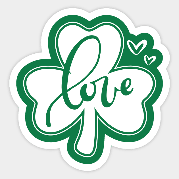 Shamrock Love- St. Partick's Day Clover Sticker by scottgarland